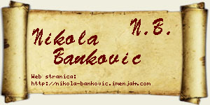 Nikola Banković vizit kartica